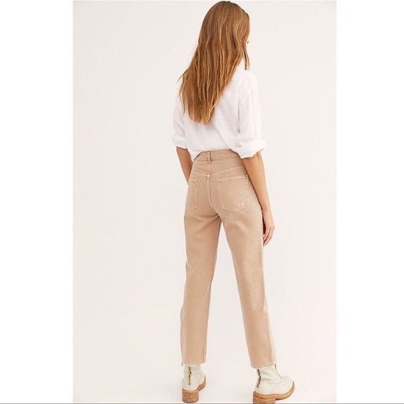 Free People Dakota Straight Leg Jeans Khaki Size 24 NWOT - Picture 10 of 12
